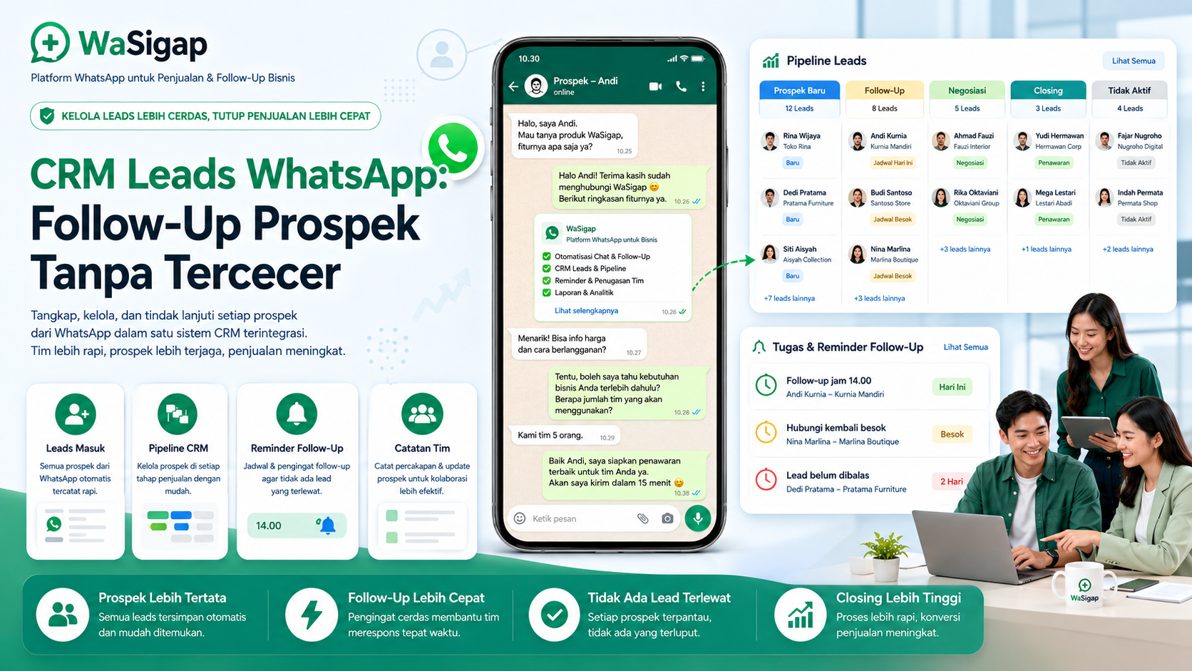 WhatsApp multi-agent untuk tim customer service